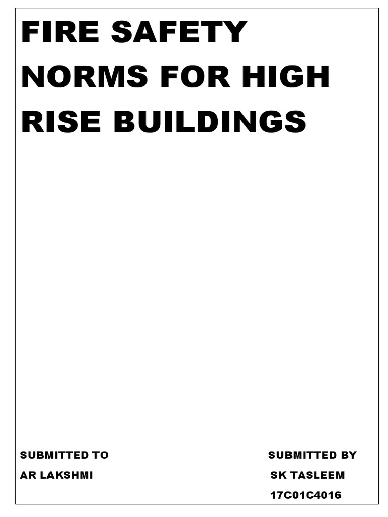 Fire Safety Norms For High Rise Buildings PDF Fire Safety Building