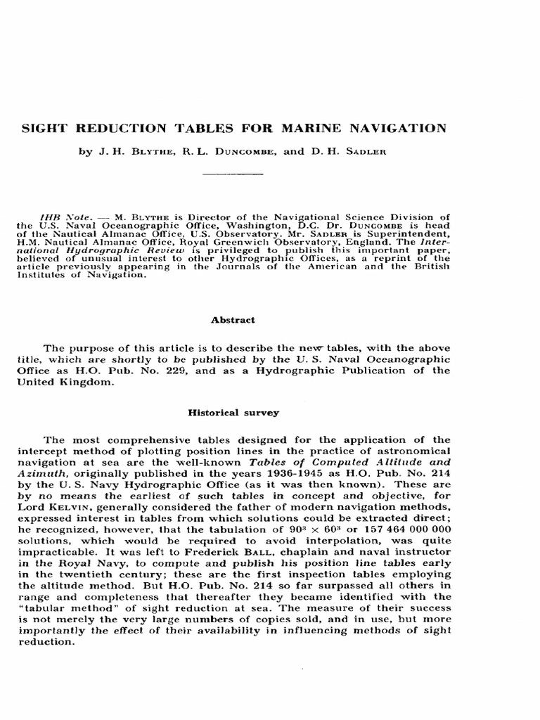 Sight Reduction Tables For Marine Navigation: B, R - D, D. S | PDF ...