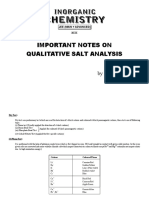 Important Notes On Salt Analysis PDF