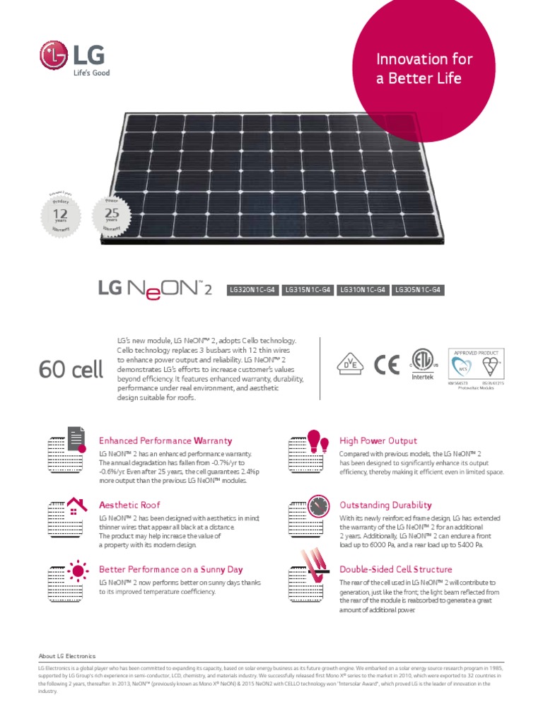 60 Cell: Innovation For A Better Life | PDF | Electronics ...