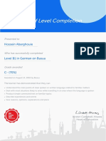 Certificate of Level Completion: Hossein Abarghouie