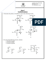 Sheet 7 Feedback Analysis: 1. Determine The Polarity of Feedback in Each of The Following Circuits