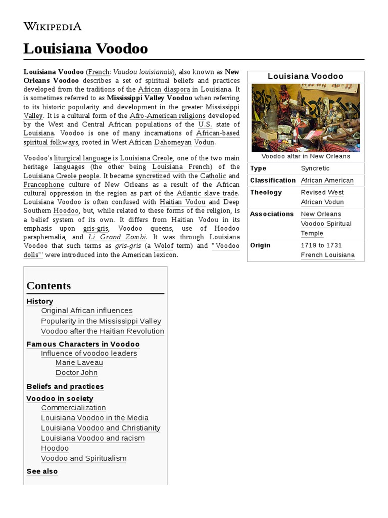 Louisiana Voodoo PDF Louisiana Voodoo Haitian Vodou