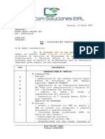 Cotización por servicio de Internet 5MB para WISAR SALUD IQUITOS SAC