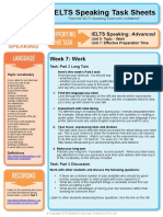 IELTS Speaking Task Sheets: Week 7: Work