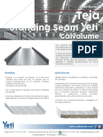 Tejas Standing Seam Galvalume ficha técnica