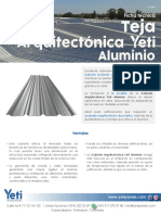 FT Teja Arquitectónica Yeti Aluminio