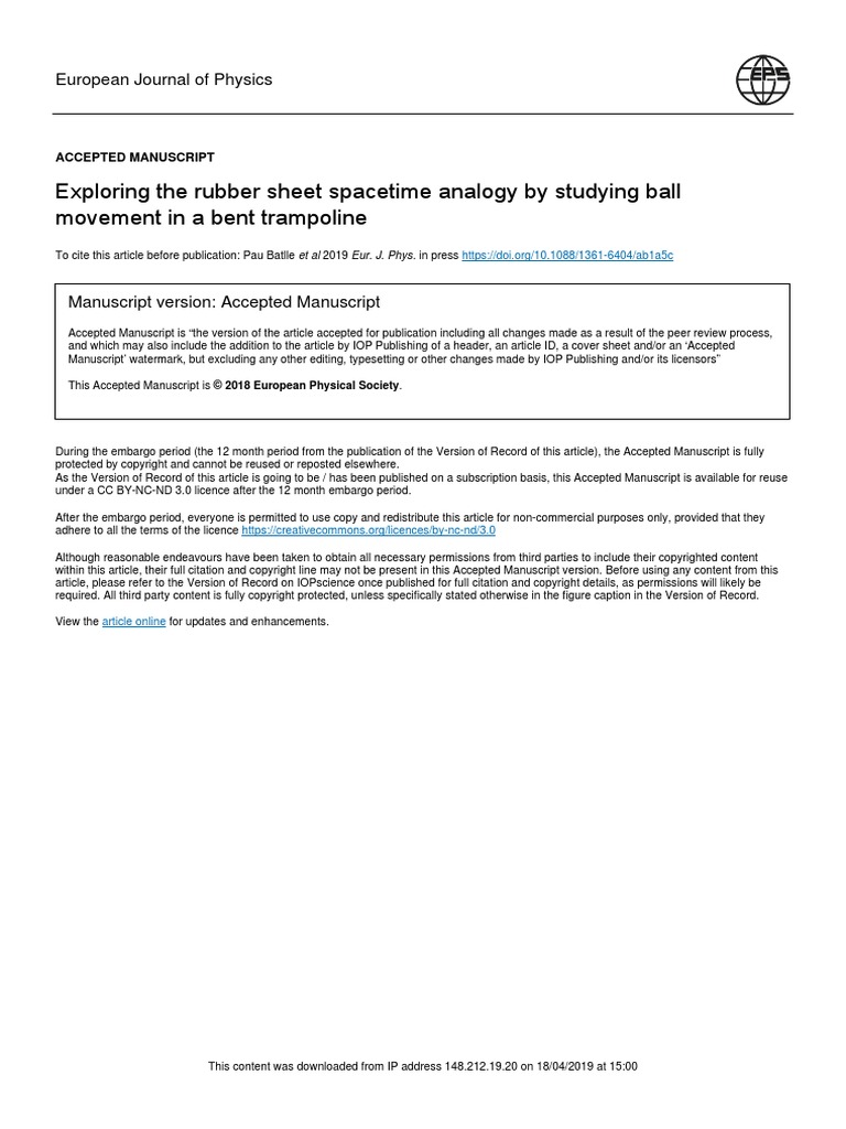 Exploring The Rubber Sheet Spacetime Analogy by Studying Ball Movement in A Bent Trampoline
