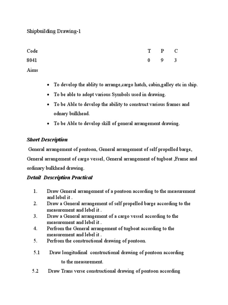 Shipbuilding Drawing-1: Short Description | PDF | Barge | Watercraft
