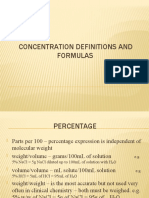 Concentration Definitions and Formulas