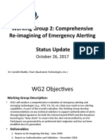 Working Group 2: Comprehensive Re-Imagining of Emergency Alerting Status Update