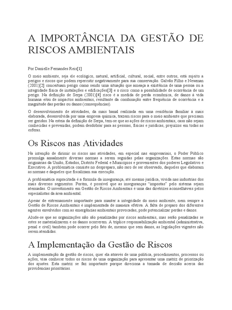 Gestão de Riscos Ambientais Essencial | PDF | Ambiente natural ...