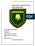 Caribbean Examinations Council School Based Assessment