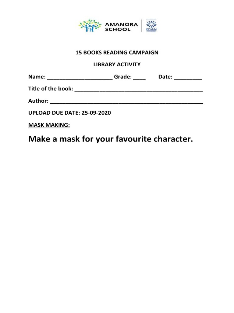 Mask Making for Reading Month | PDF | Social Science