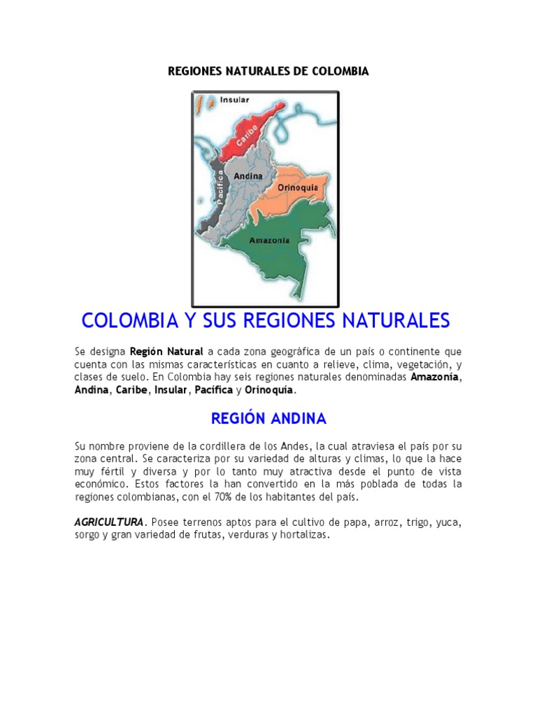 Regiones Naturales de Colombia | PDF | Colombia