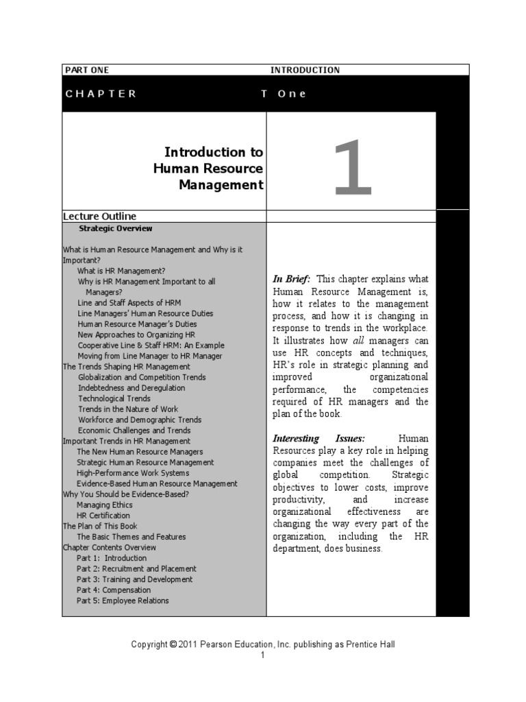CH 1 (Introduction To HRM) | PDF | Human Resources | Human Resource ...