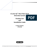 Icycler Iq Real Time PCR Detection System Packing List and Installation Guide