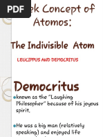 The Indivisible Atom: Leucippus and Democritus