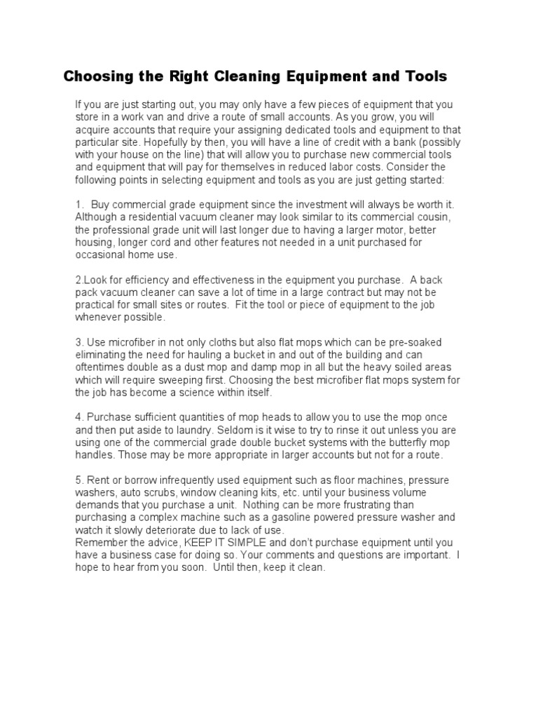 Lesson 1 Appropriate Cleaning Supplies, Tools and Equipment PDF Paint Washing Machine