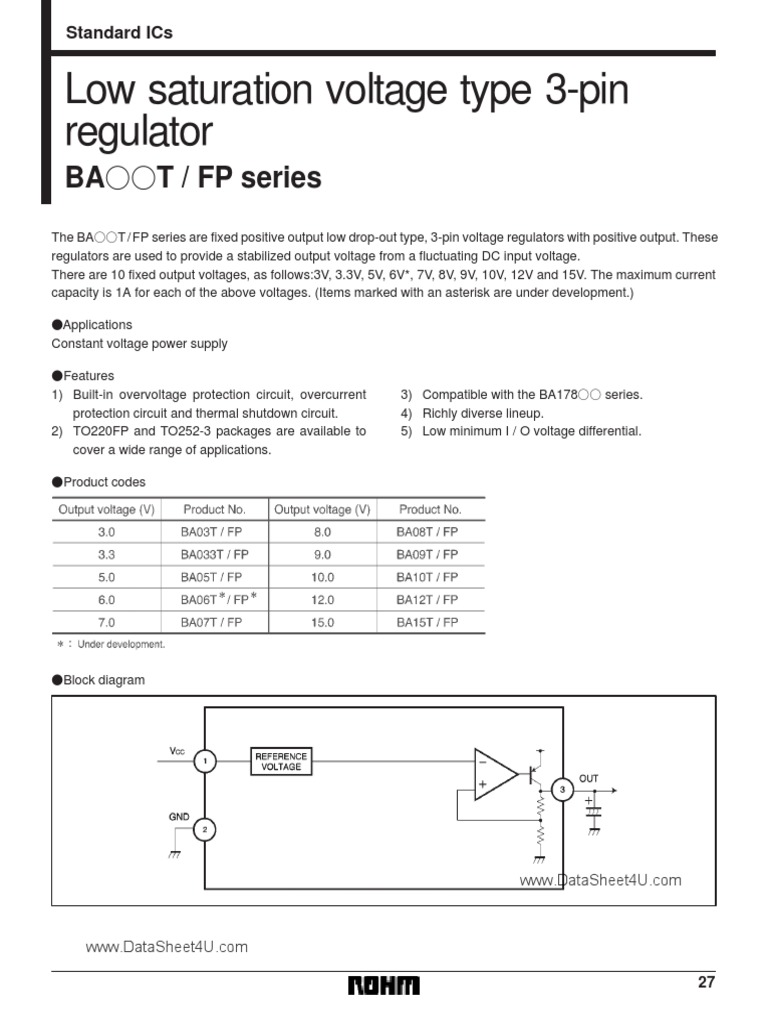 BA033T Rohm | PDF | Capacitor | Physics