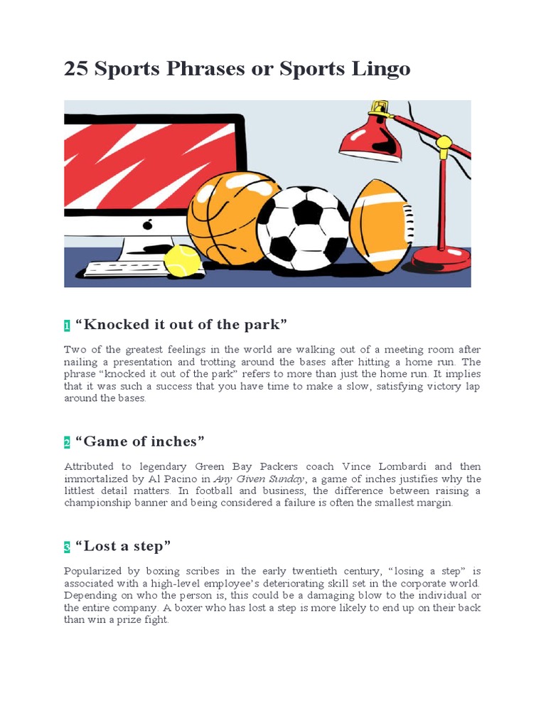 Winning Sports Phrases for Success | PDF | Ball Games | Teams