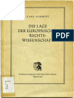 Carl Schmitt - Die Lage Der Europäischen Rechtswissenschaft (1950) PDF