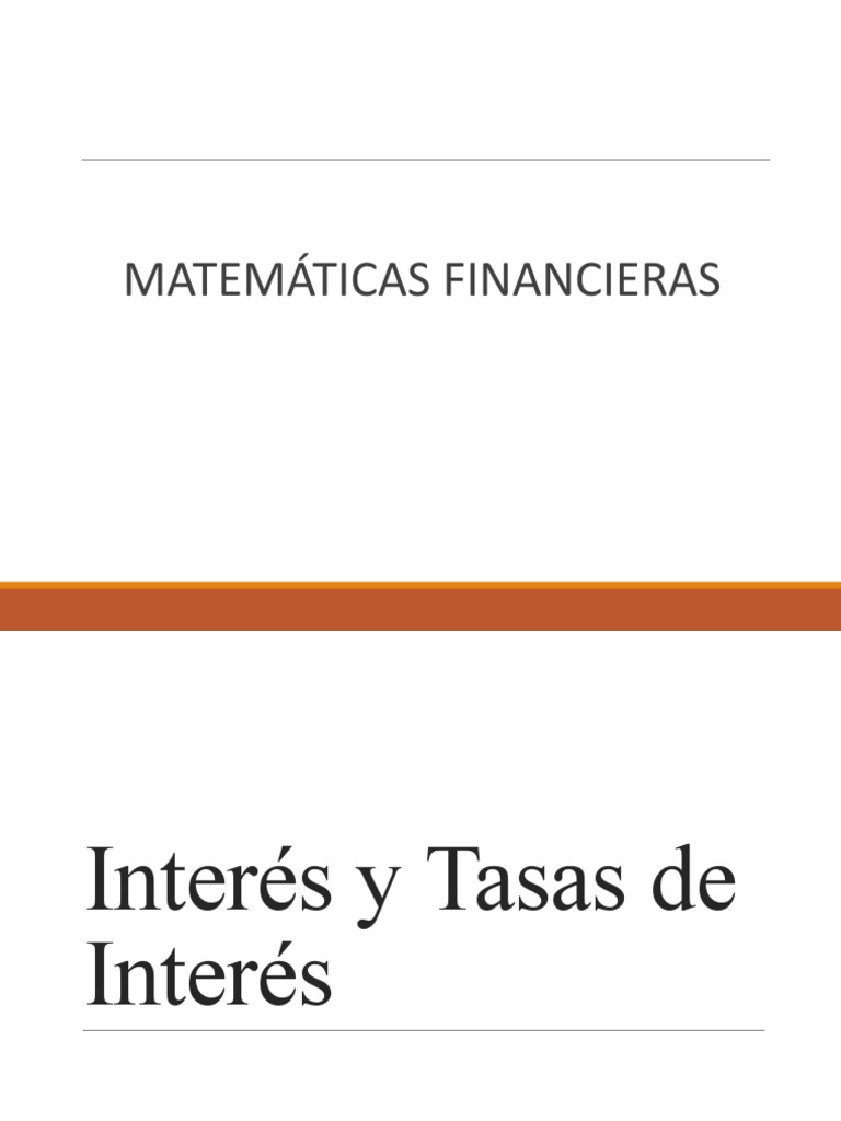 Interés y Tasas en Matemáticas Financieras | PDF | Interés | Finanzas ...