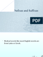 Medical Prefixes and Suffixes and English Roots - 2003