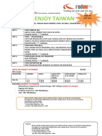 5D4N Enjoy Taiwan: Rates Are Subject To Change