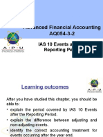 Advanced Financial Accounting AQ054-3-2: IAS 10 Events After The Reporting Period