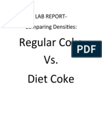 Lab Report-Comparing Densities:: Regular Coke vs. Diet Coke