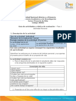 Guia de Actividades y Rúbrica de Evaluación - Unidad 1 - Fase 1 - Identidad Personal