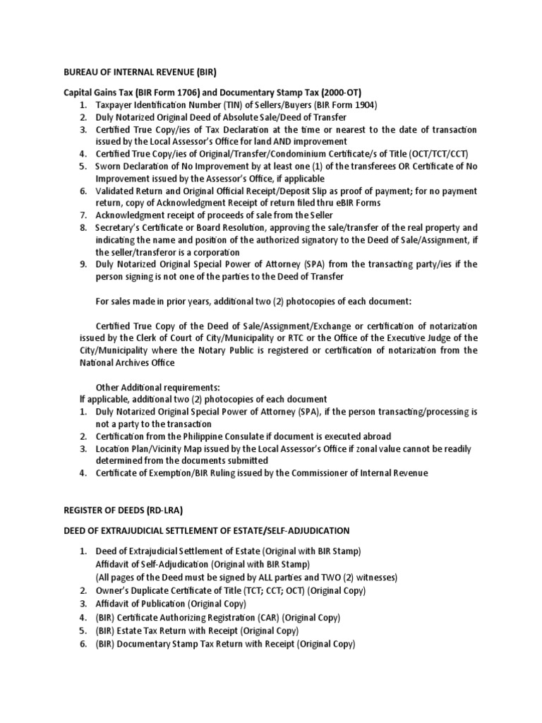 BIR Form 1706: Capital Gains & Stamp Tax | PDF | Notary Public | Deed
