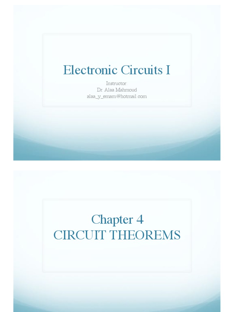 Circuit Theorems in Linear Analysis | PDF | Electrical Network | Resistor