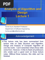 Analysis of Algorithm and Design