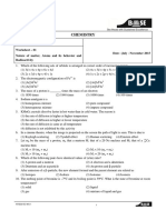 Chemistry: NTSE Stage I - 2015 Worksheet - 01 Nature of Matter, Atoms and Its Behavior and Radioactivity