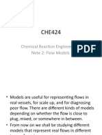 Chemical Reaction Engineering II Note 2: Flow Models