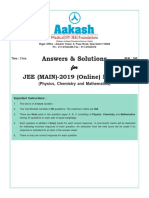 Answers & Solutions: For For For For For JEE (MAIN) - 2019 (Online) Phase-2