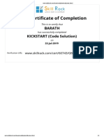 Certi Cate of Completion: Barath KICKSTART (Code Solution)