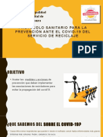 Protocolo Sanitario para La Prevención Ante El Covid-19 Del Servicio de Reciclaje