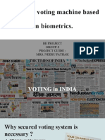 Electronic Voting Machine Based On Biometrics.: Be Project Group-2 Project Guide: Mrs. Neeru Pathak