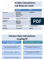 General Rules For Units: Infusion Rate Calculations