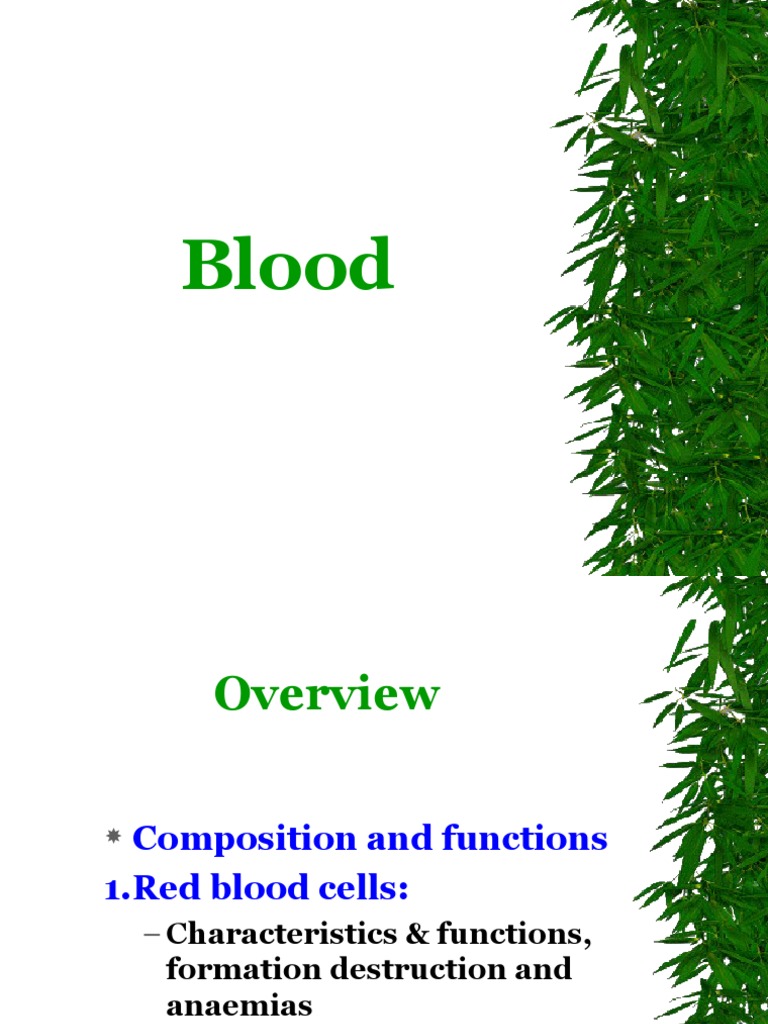 Blood Composition and Functions Overview | PDF | Hematopoietic Stem ...