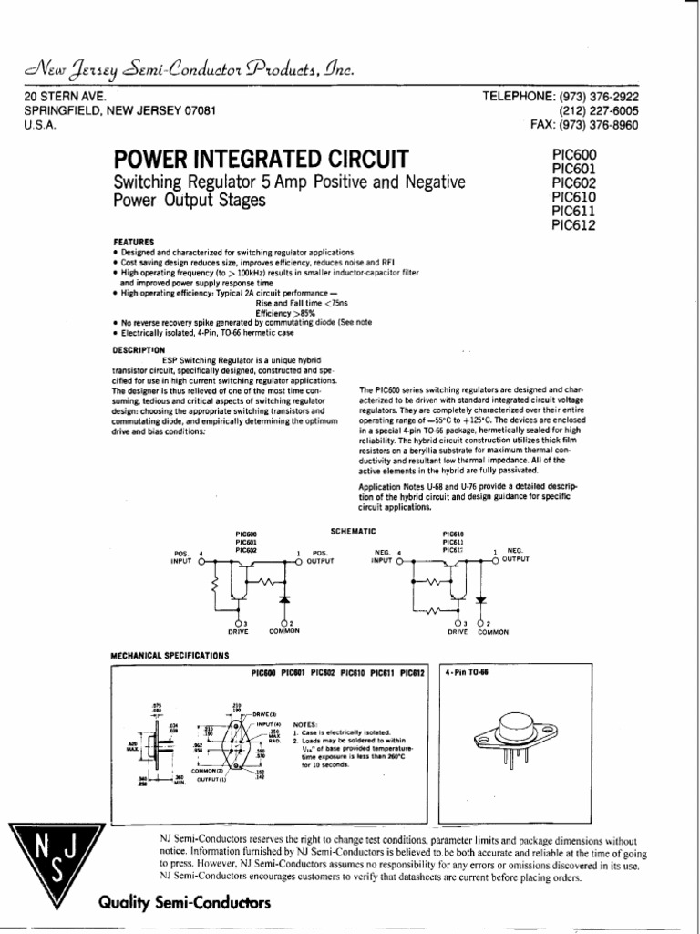 Power Integrated Circuit: Switching Regulator 5 Amp Positive and ...