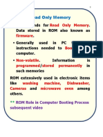 Read Only Memory Firmware Boot-Up Non-Volatile Programmed Stored Permanently