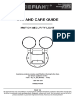 Use and Care Guide: Motion Security Light
