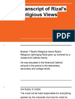 GE9 - Transcript-of-Rizals-Religious-View