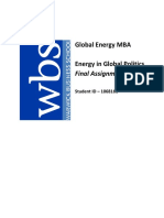 Global Energy MBA Energy in Global Politics: Final Assignment