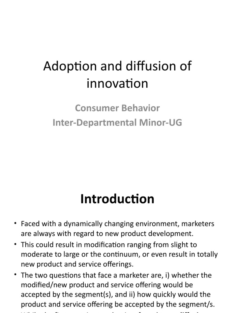 Adoption and Diffusion of Innovation | Download Free PDF | Innovation ...