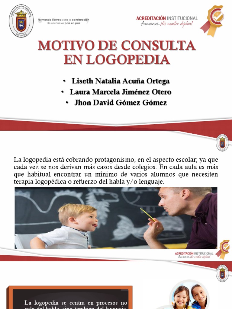 Motivos de Consulta en Logopedia | PDF | Patología del habla y Lenguaje ...